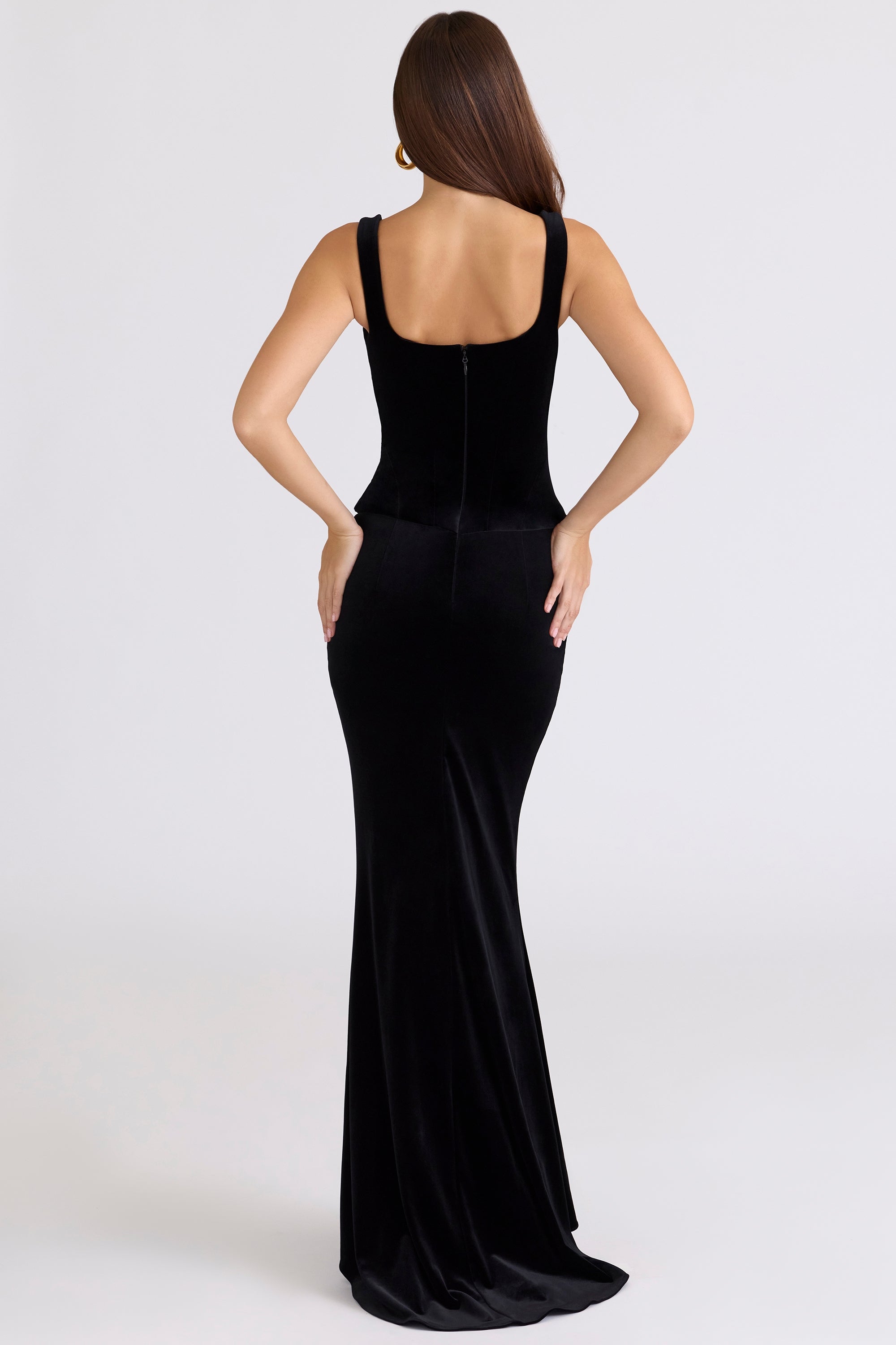 black velvet hourglass maxi dress - limited edition