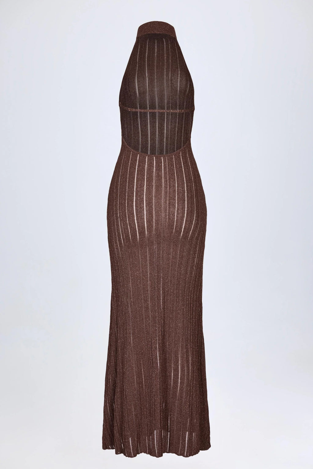 Backless Halterneck Maxi Dress in Bronze
