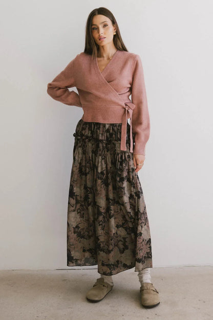 Addie Wrap Cardigan in Rose - FINAL SALE