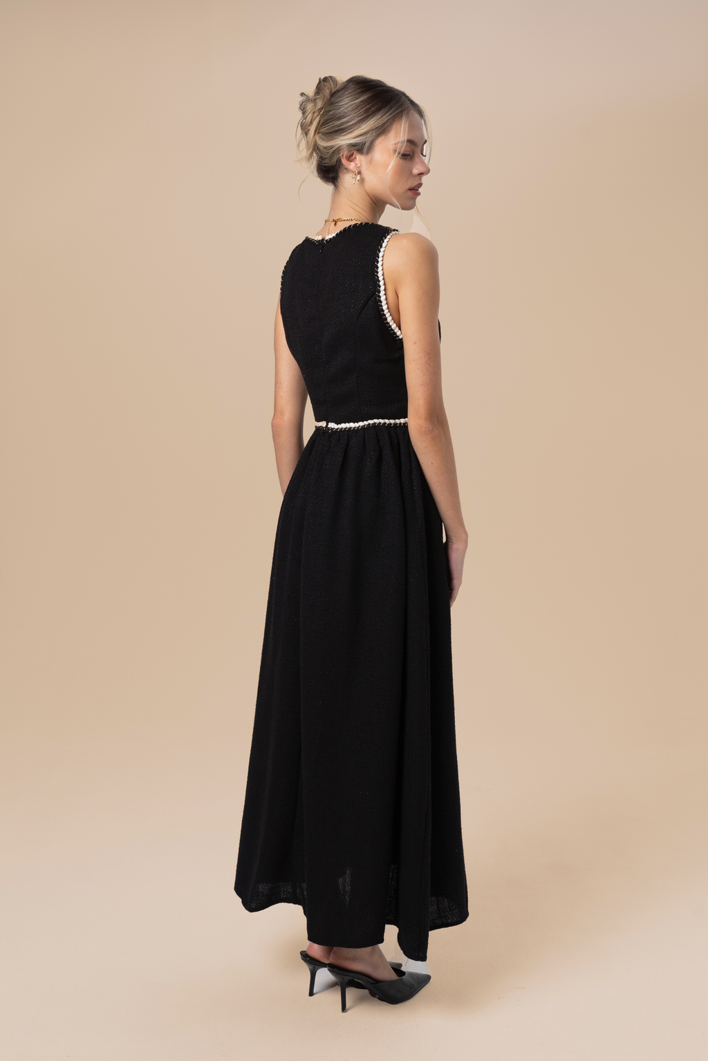 Cecilia Black Midi with Braided Trims