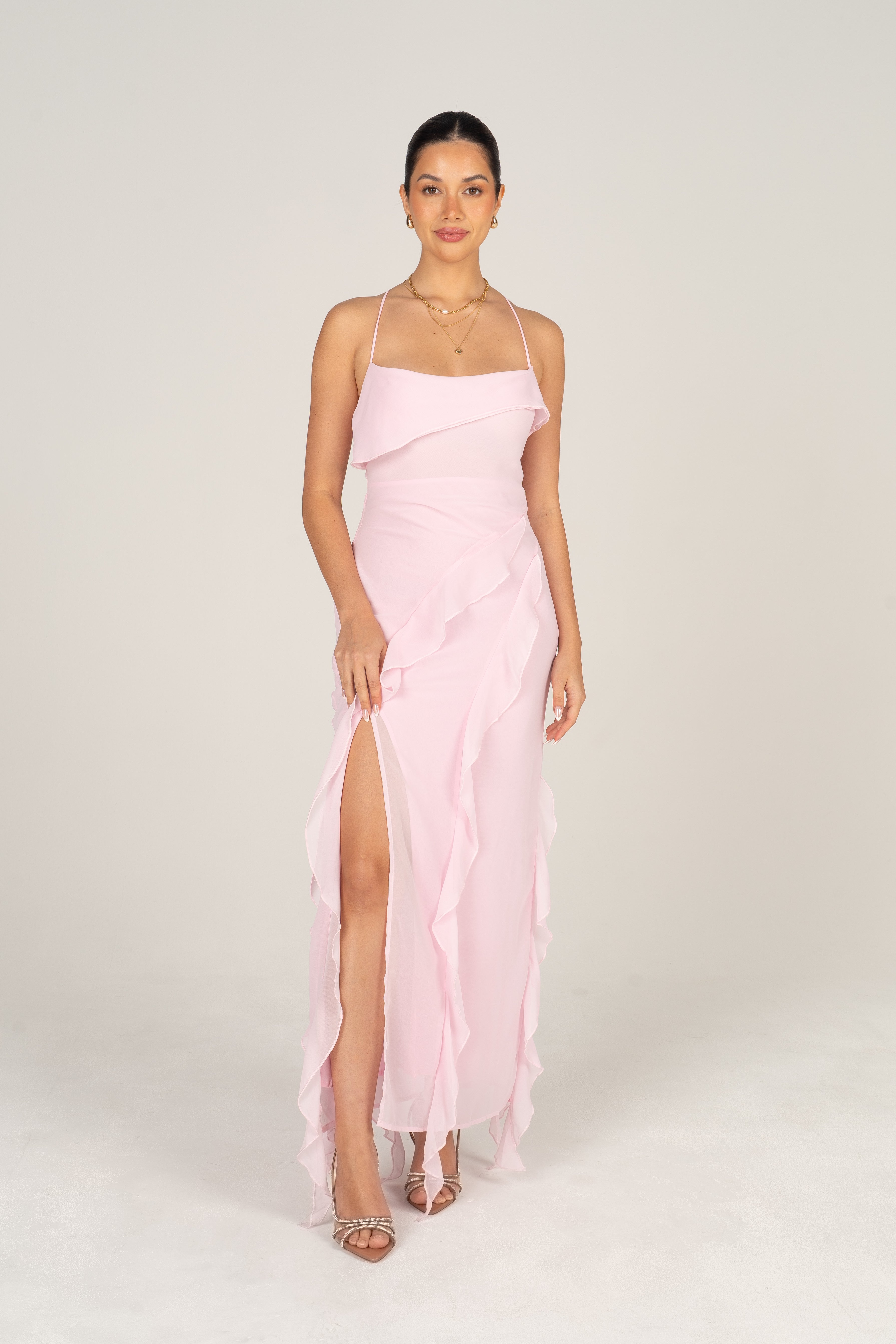 Charlene Criss Cross Back Maxi Dress