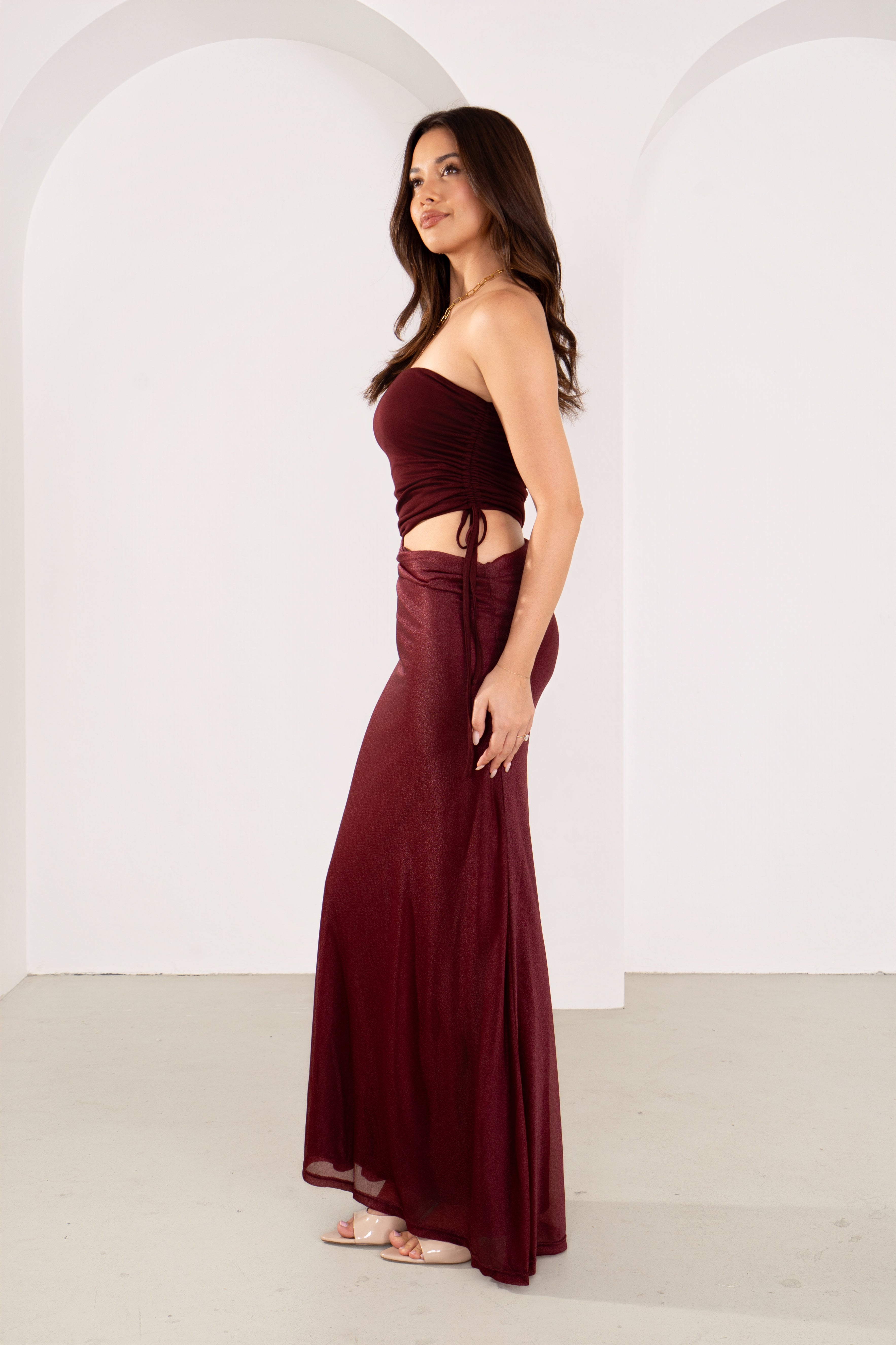 Dalena Strapless Maxi Dress with Cutout