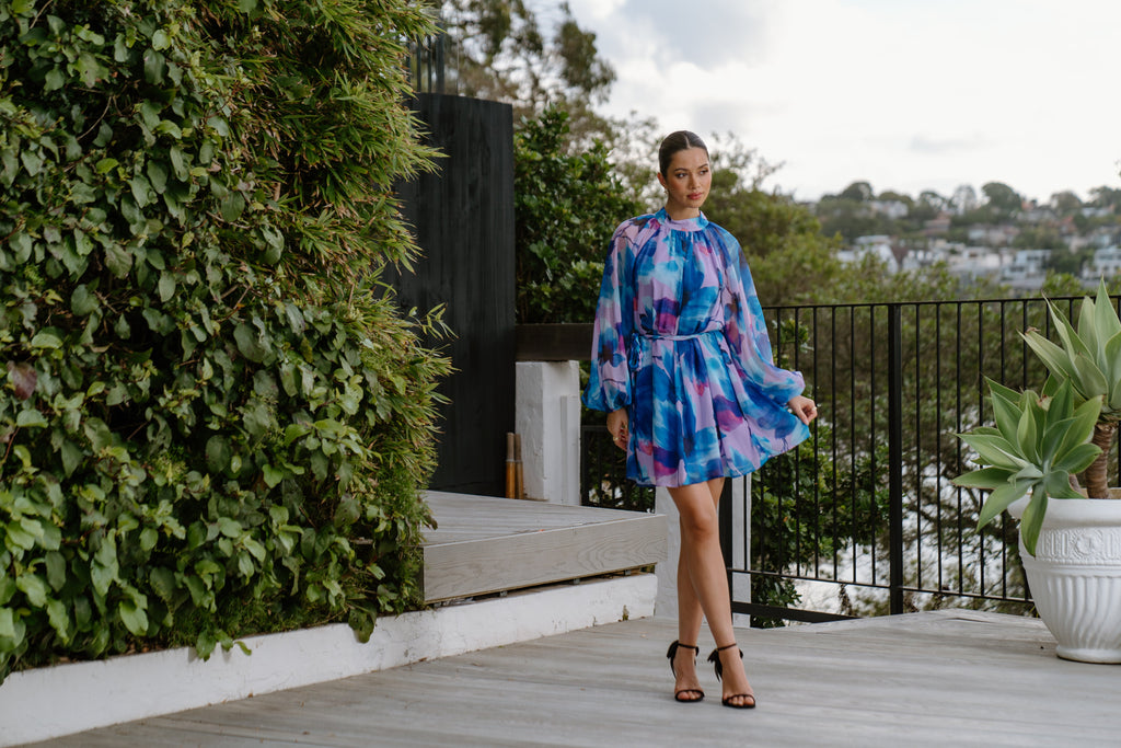 Elsie Mini Shift Dress with Waist Tie