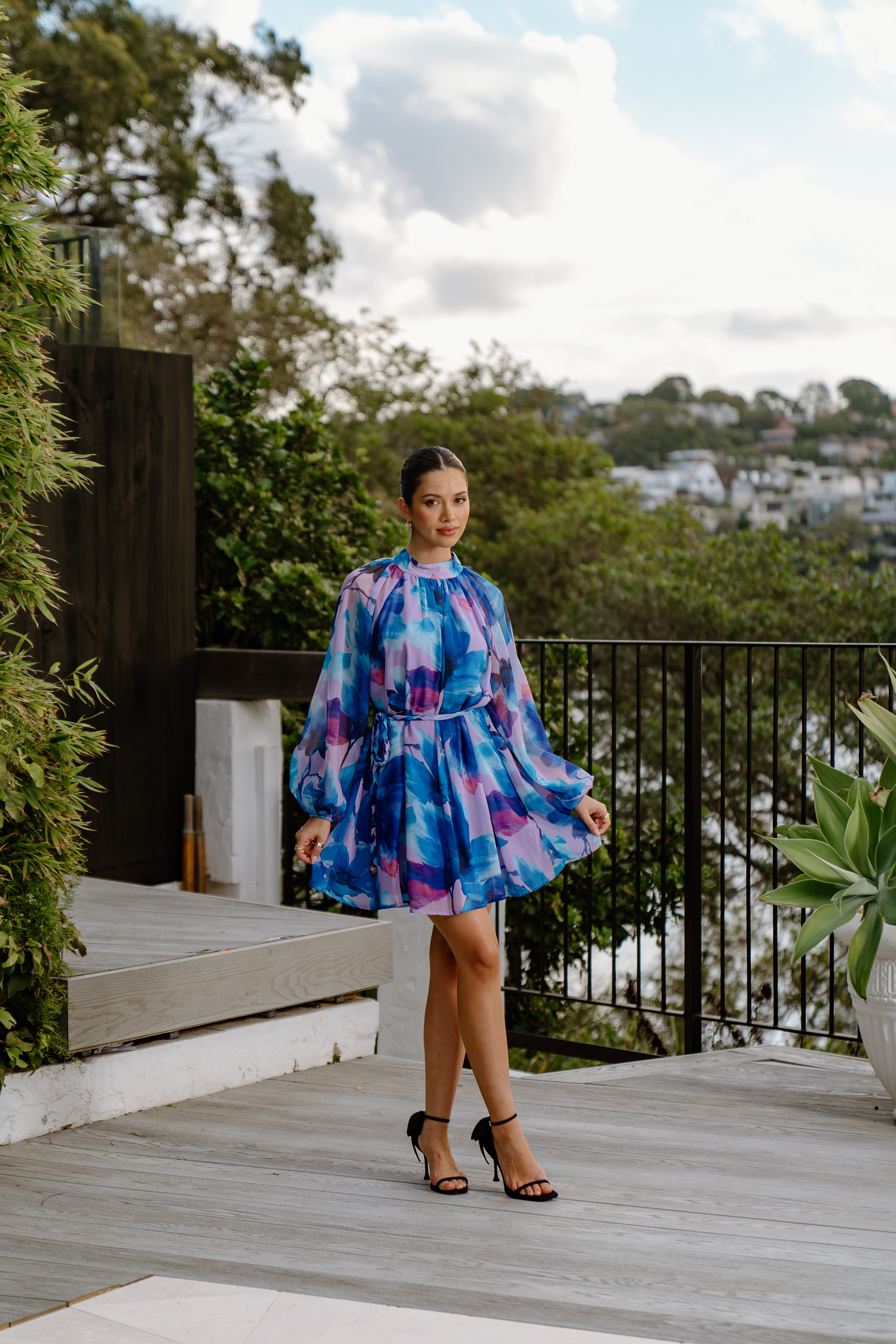 Elsie Mini Shift Dress with Waist Tie