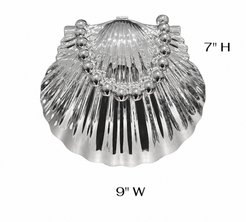 Shell Luxe Clutch Silver