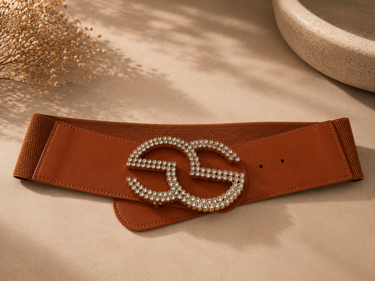 Luxe Crystal Stretch Waist Belt