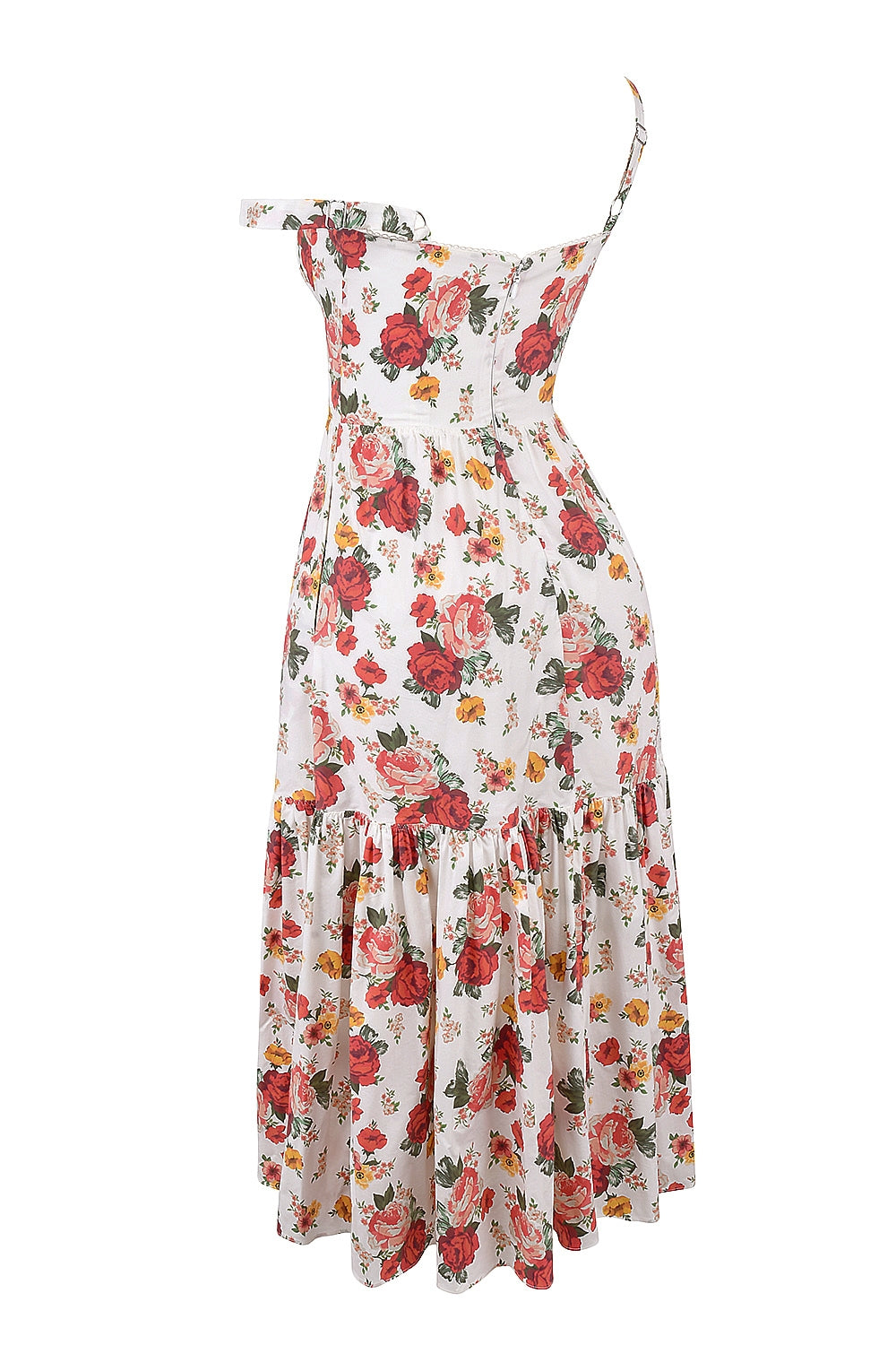italian rose print cotton midi sundress