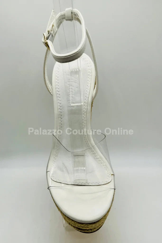Amalia braided espadrille wedges (White)