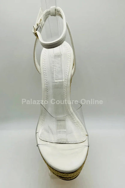 Amalia braided espadrille wedges (White)
