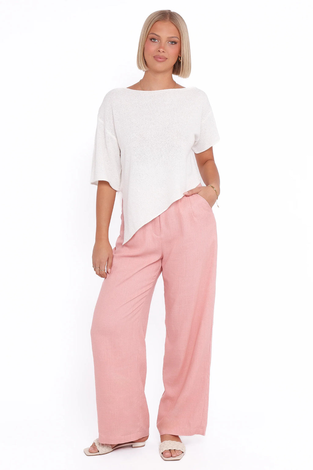 Ardena Boucle Knit Top - Cream