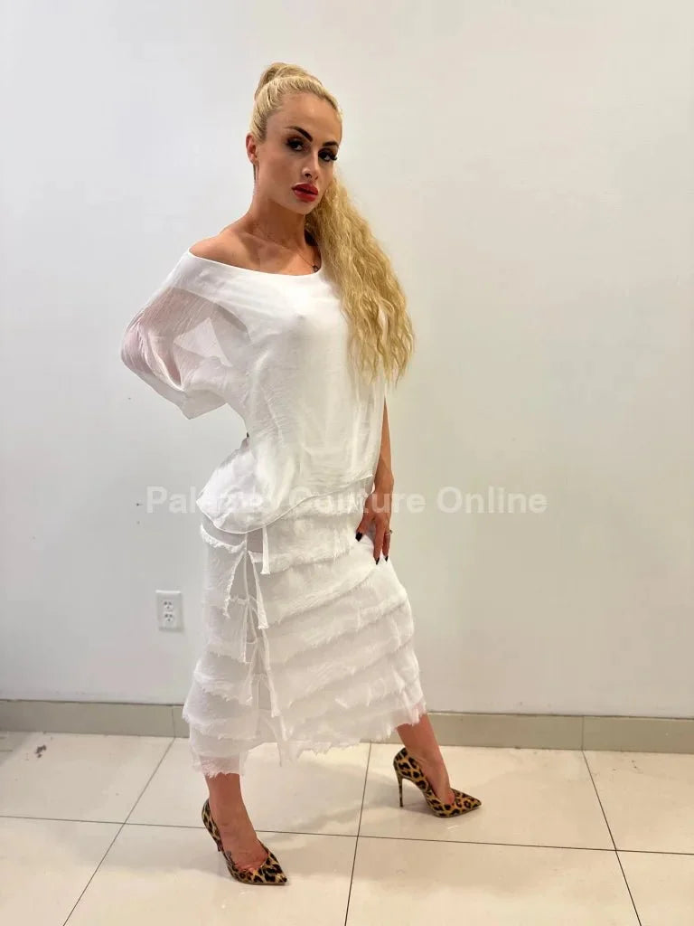 Bellissima Donna Italian Maxi Dress (White)