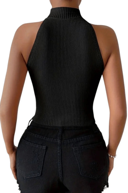 Black Heart Cutout Sleeveless Top