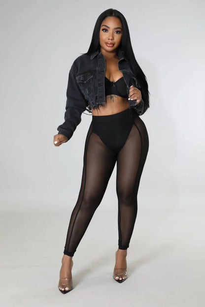 Black Hollywood Denim Jacket – Oversized Cropped Statement Fit