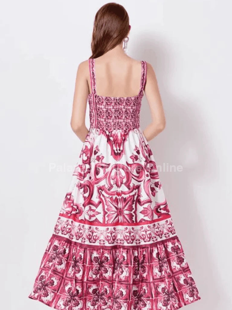 Bohemian Maxi Dress Red – Bohemian Mosaic Maxi Dress