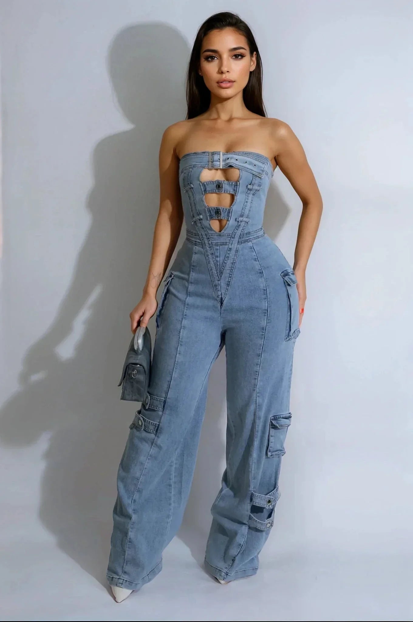 Buckle Up Strapless Jumpsuit