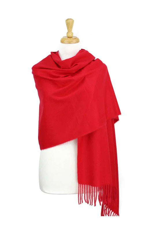 Timeless Luxe Cashmere Blend Shawl- Red