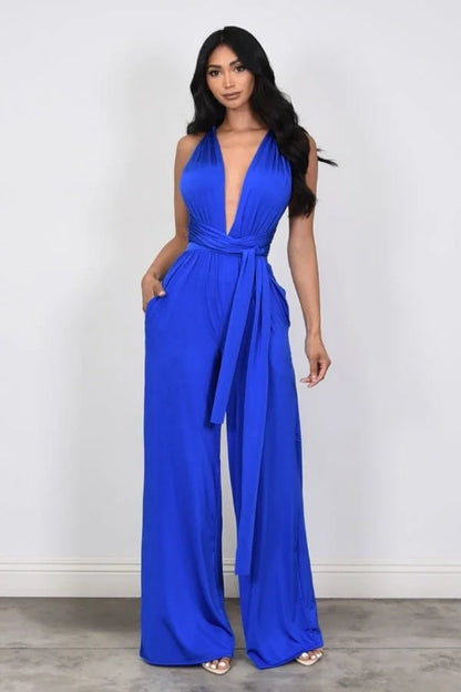 Chic Convertible Self Tie Jumpsuit (Fuchsia)