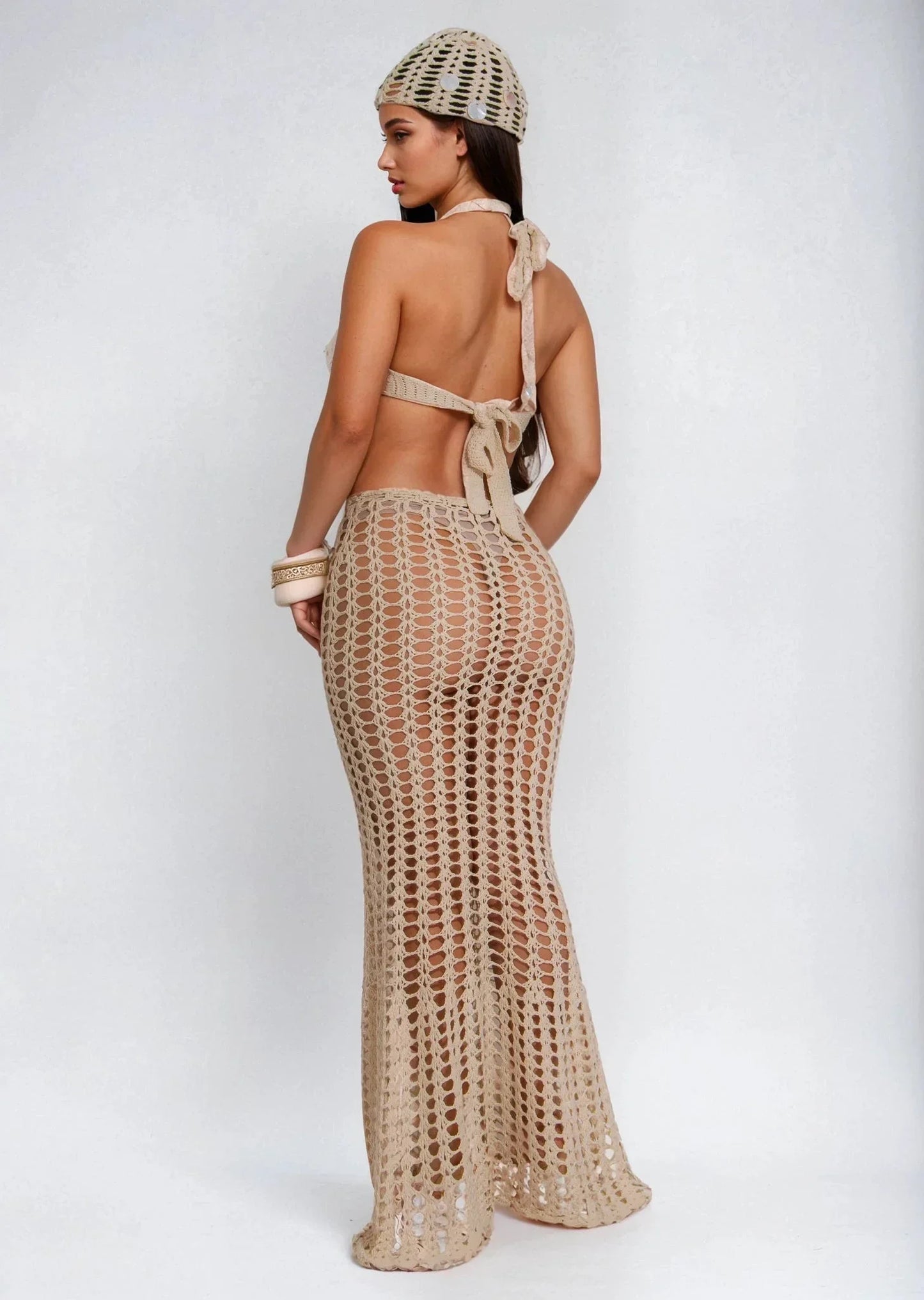 Coastal Mirage 3-Piece Crochet Skirt Set
