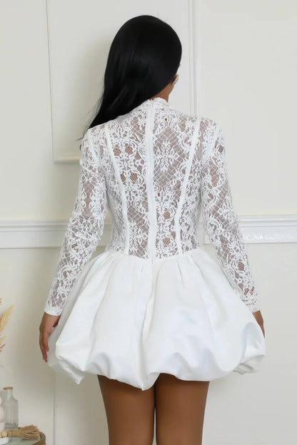 Date Night Mini Dress ( White)