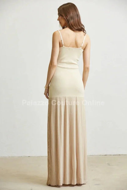 Divine Pearl Maxi Dress (Nude)