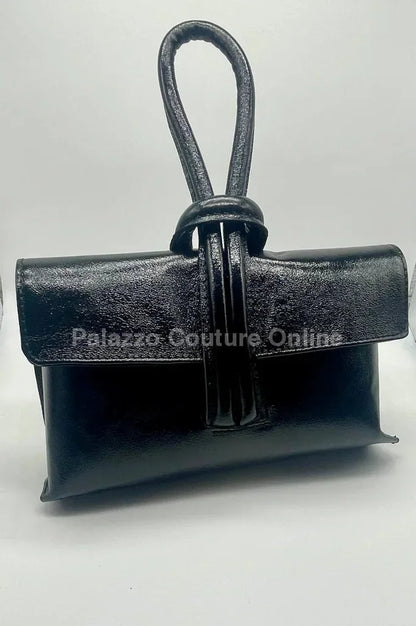 Dolce & Precious Black Leather Handbag with Top Handle