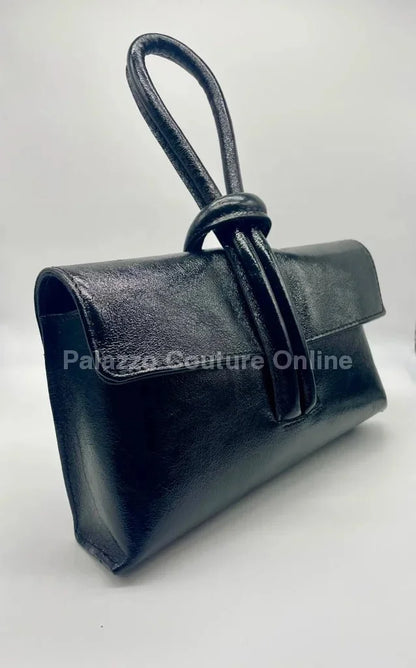 Dolce & Precious Black Leather Handbag with Top Handle