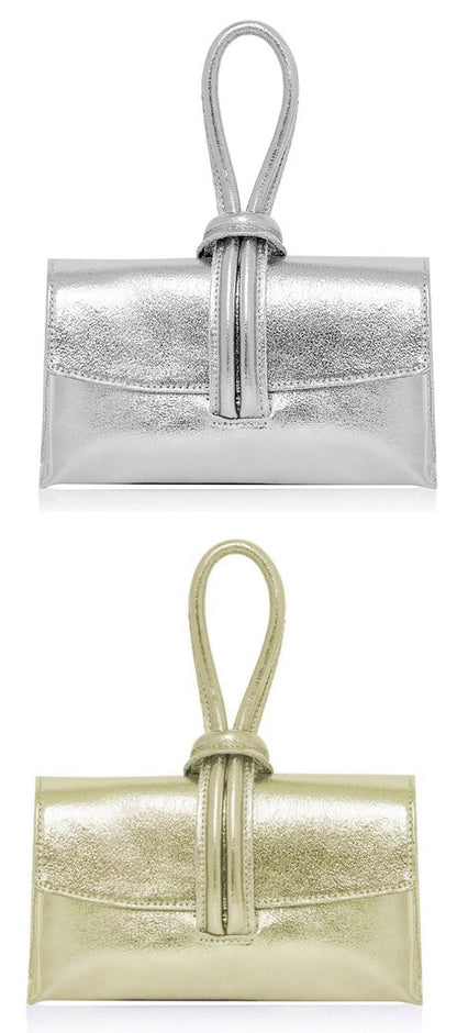 Dolce & Precious Pearl Gold Leather Handbag