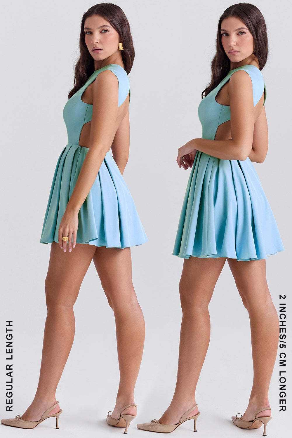 tuscan blue twill mini dress