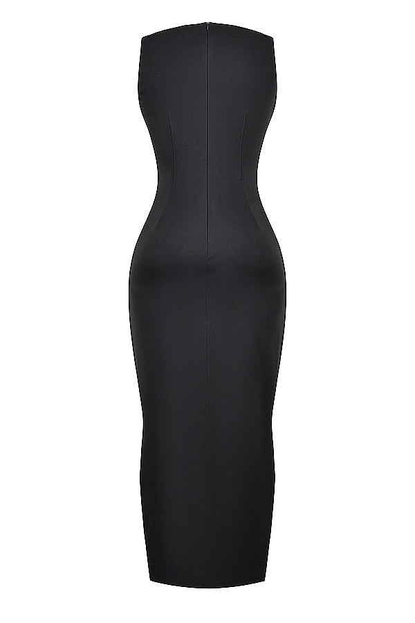 black maxi dress