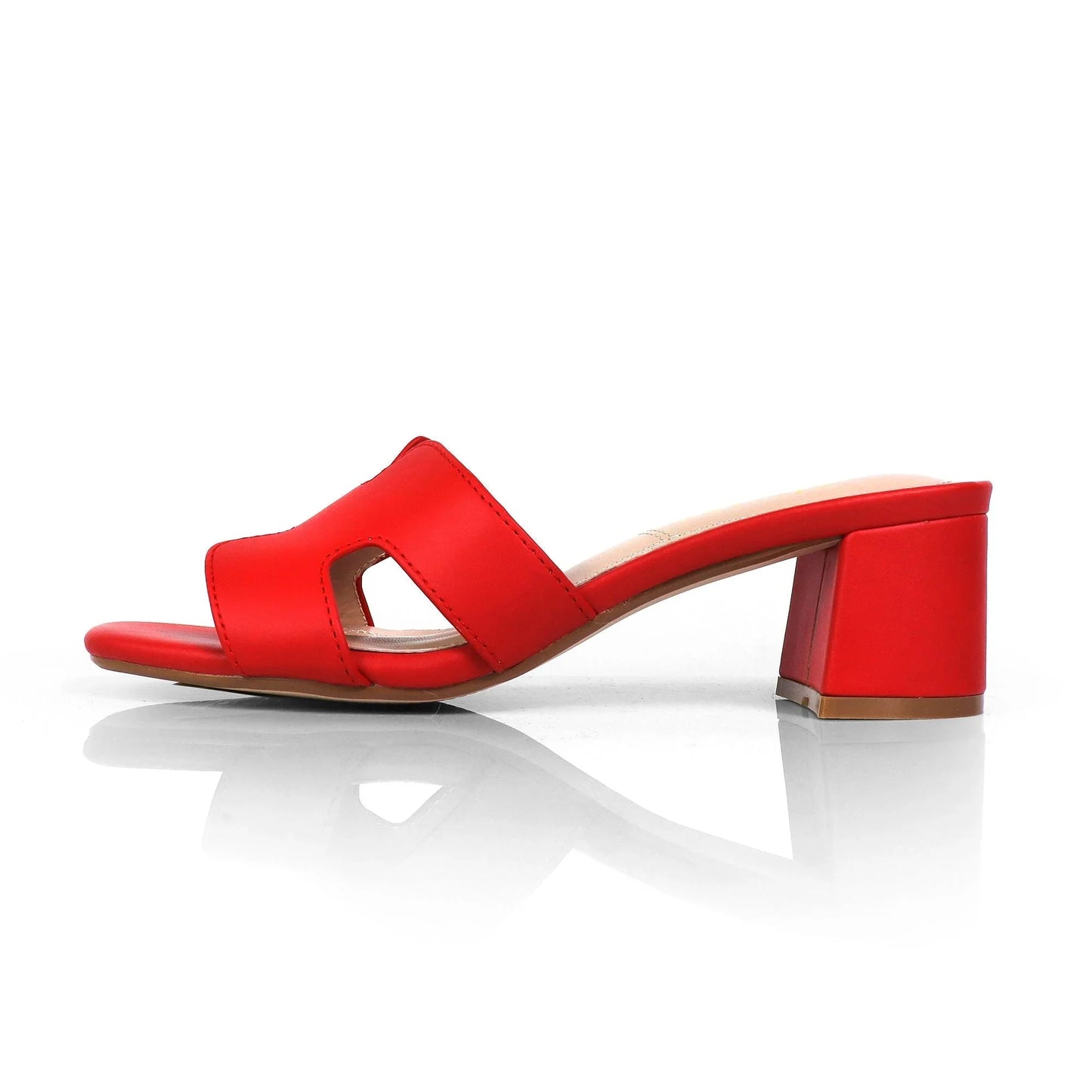 Elena Luxe Block Heel Sandals- Red