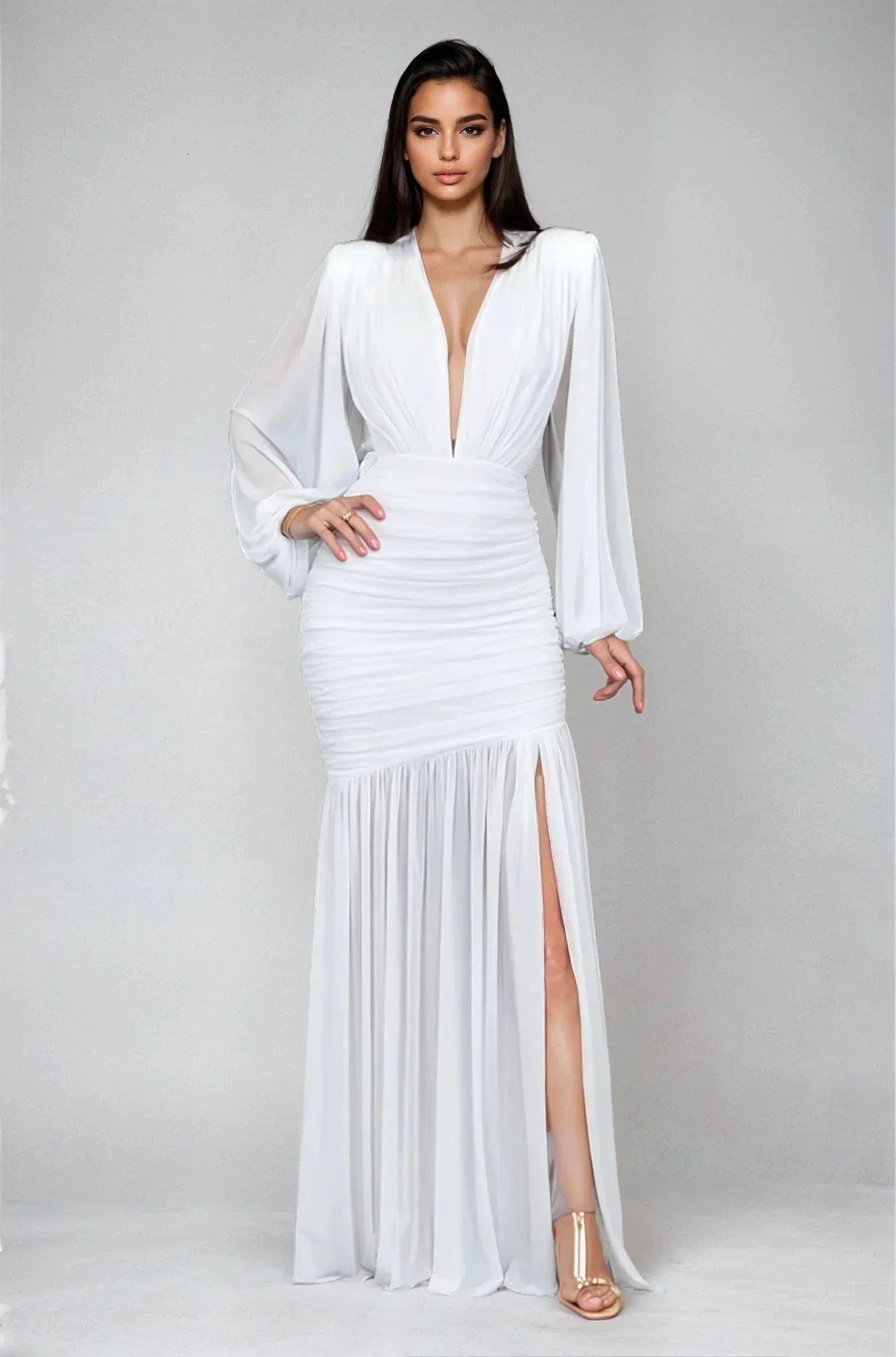 Ethereal Grace Maxi Gown - White