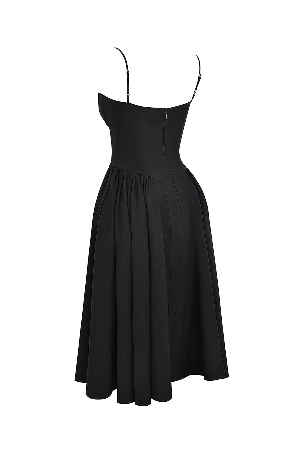 black corset midi dress