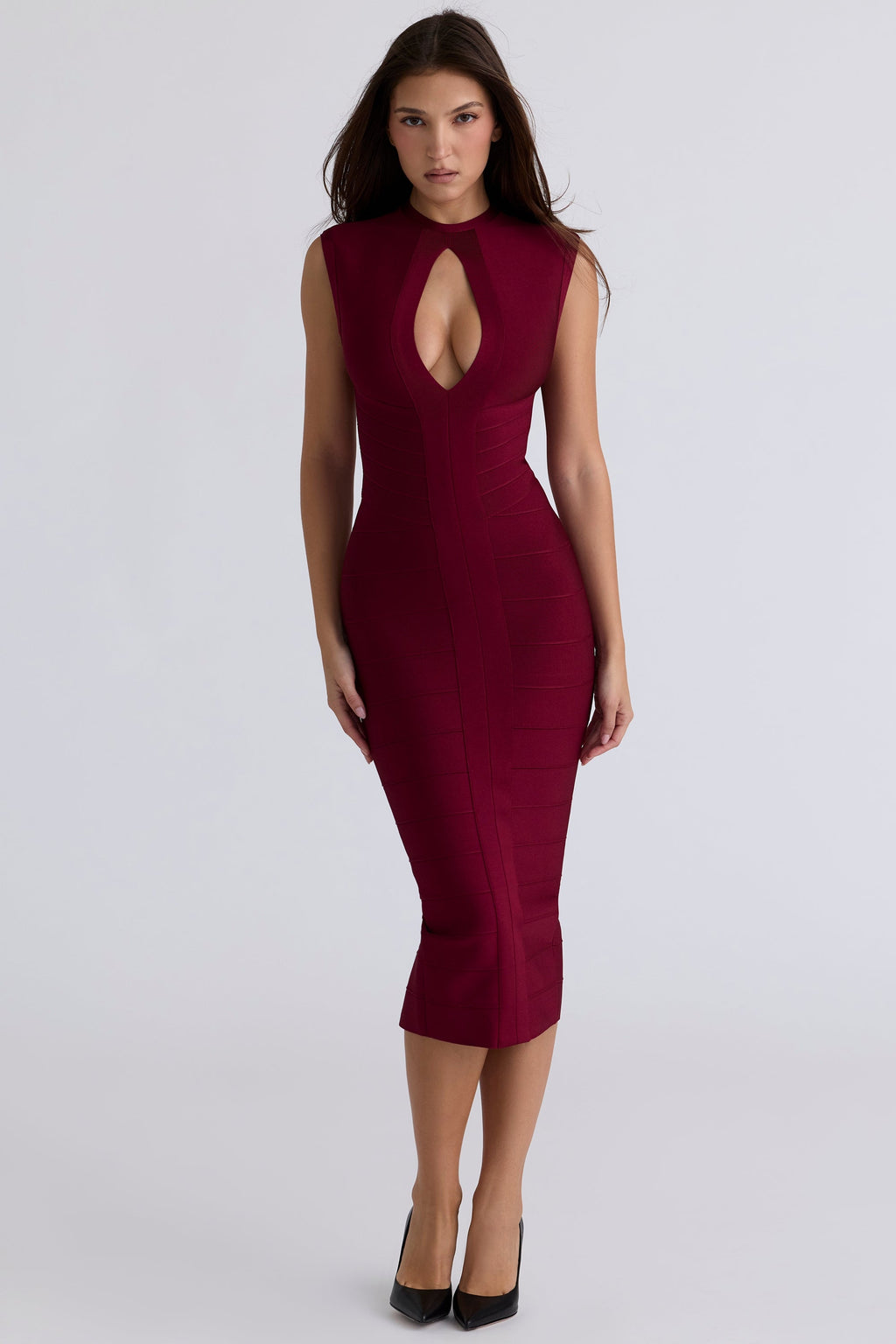 ruby bandage midi dress