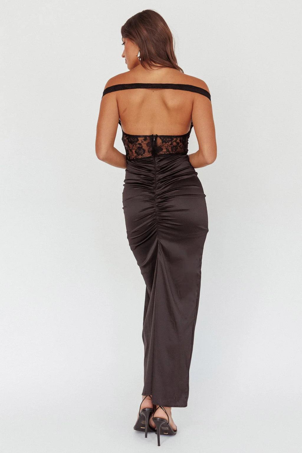 Tillie Lace Bodice Midi Dress Black