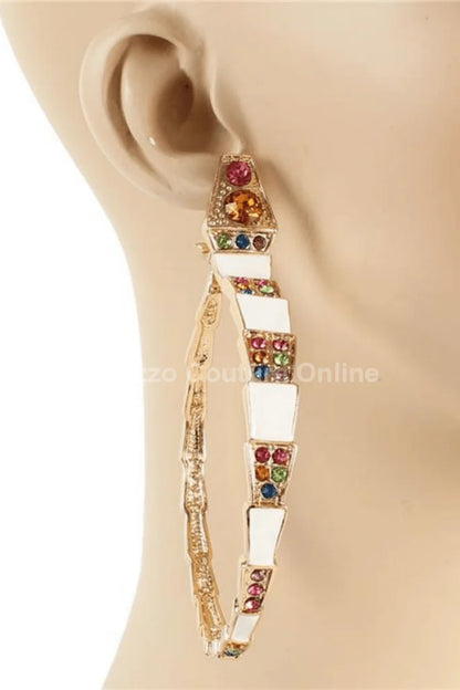 Fashion Metal Crystal Snake Earrings