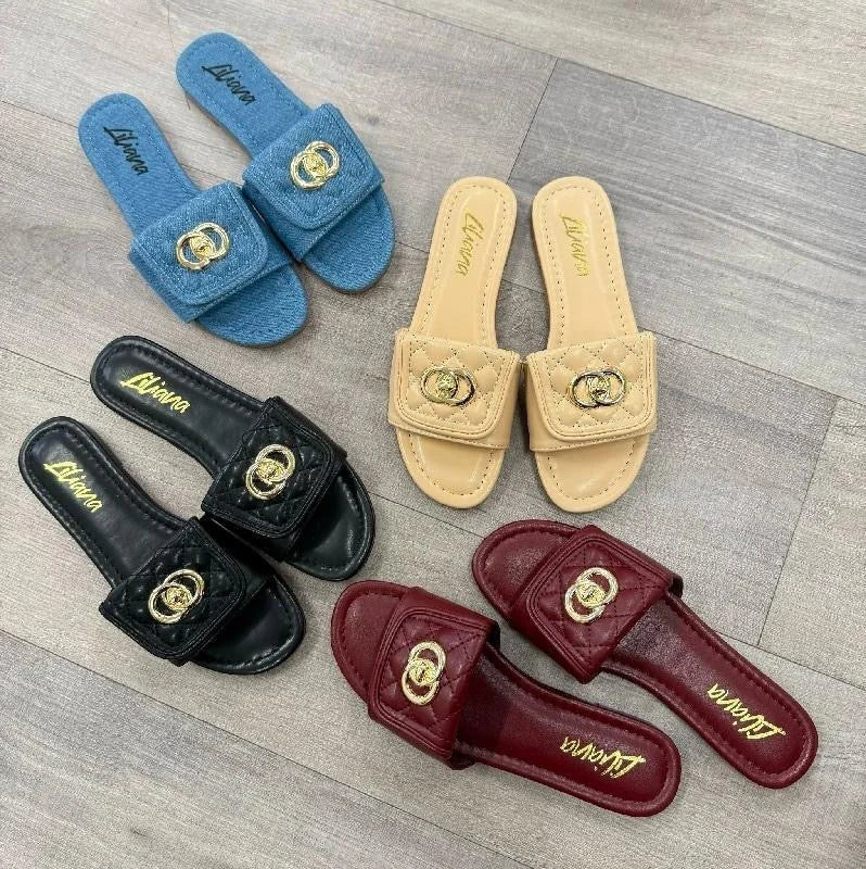 Kendry Charm Slip-On Sandals Nude