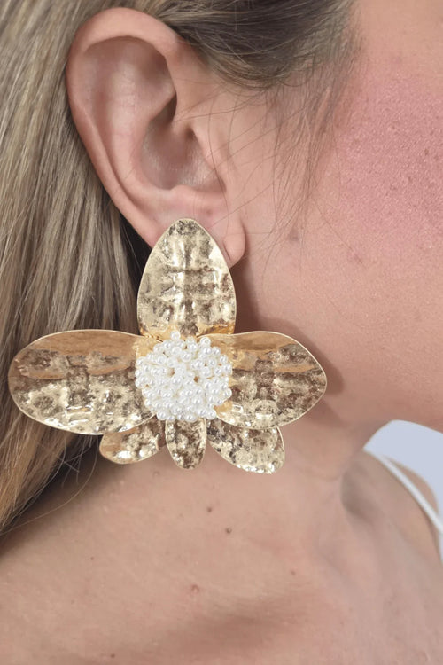Golden Bloom Statement Earrings