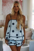 Dot the Line Top - Blue and Navy