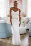 Sand and Lace Top and Maxi Skirt Set - Ivory