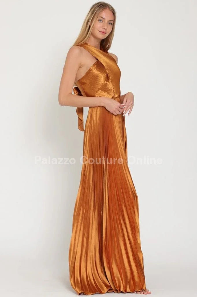 Idalia New Year’s Eve Princess Maxi Dress (Golden Camel)
