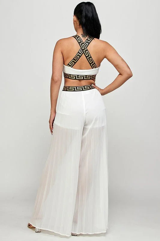 Kalira Palazzo Pants Set white