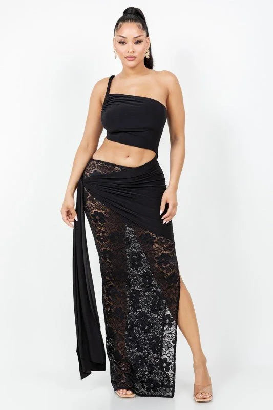 Laced Muse Cut-Out Maxi Dress - Black