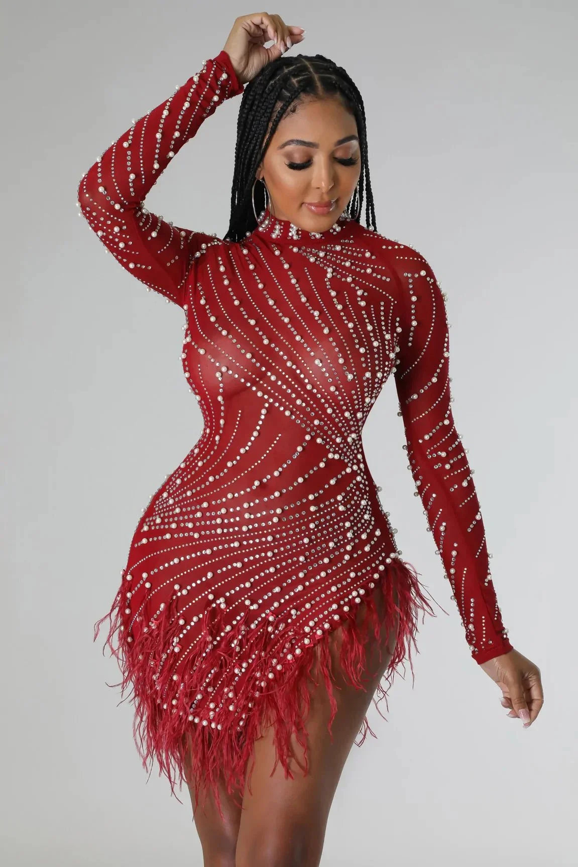 Look at Me Burgundy Mini Dress