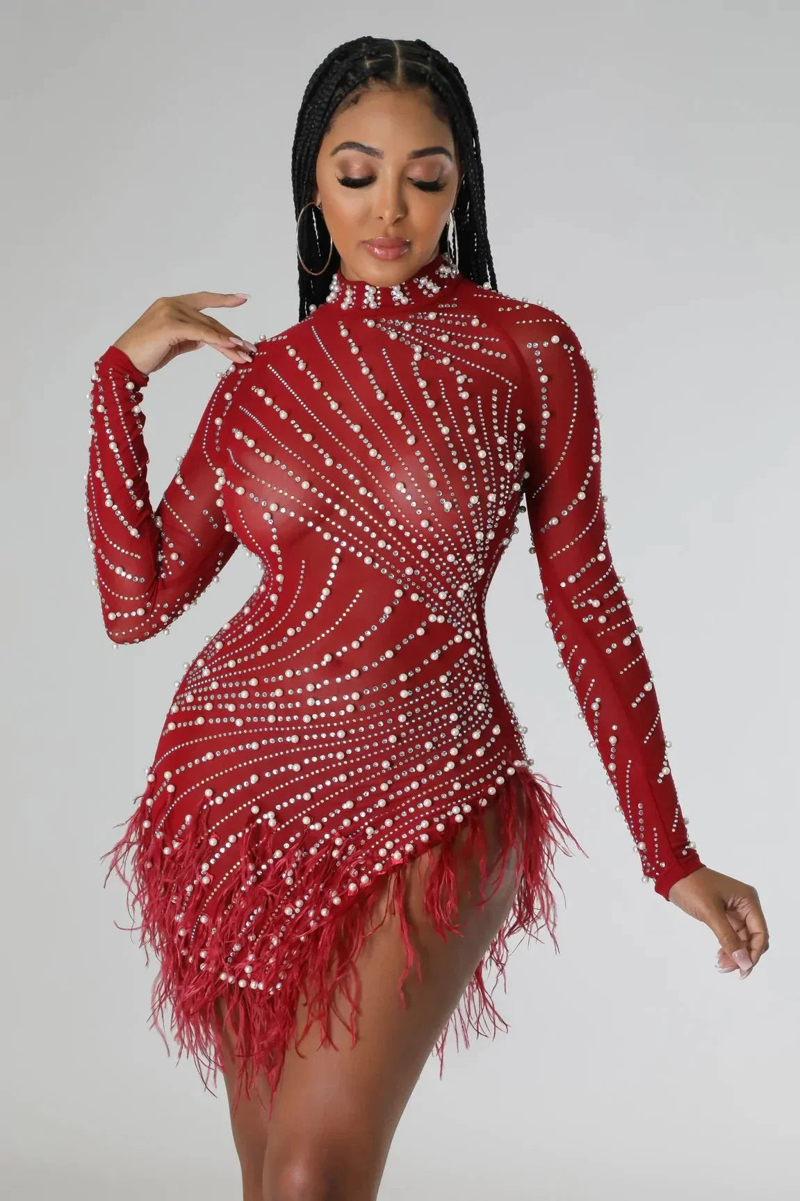 Look at Me Burgundy Mini Dress