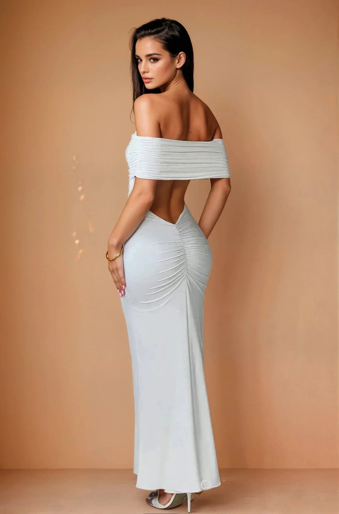 Luna Muse Off-Shoulder Maxi Dress - White