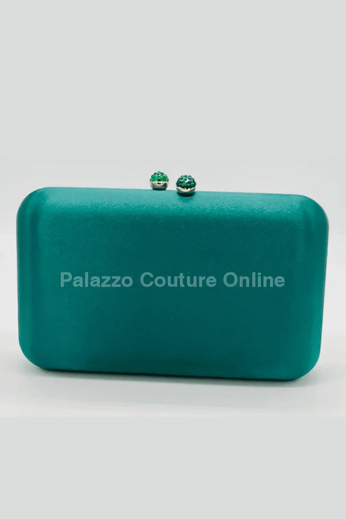 Luxe Silk Evening Clutch Green