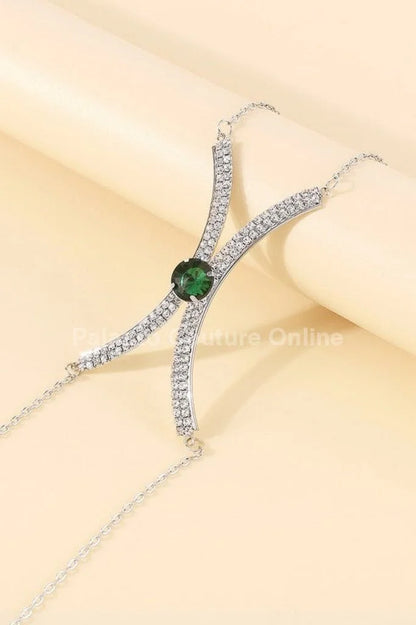 Luxury Sexy Green Crystal Body Chain Body Jewelry
