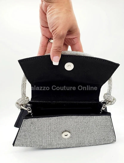 Maddie Rhinestone Handbag (Black)