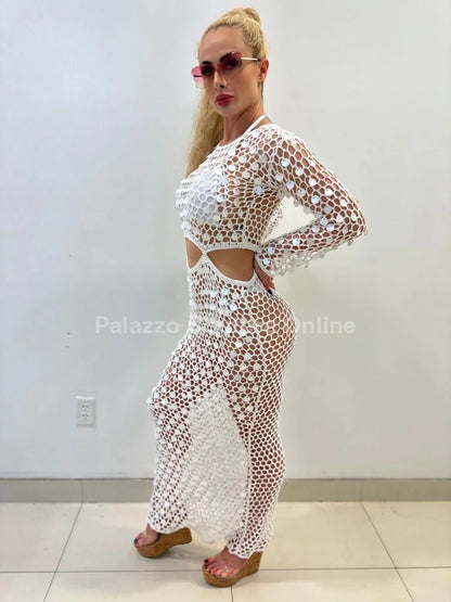 Make You Feel Cover Up Maxi Dress ( White)