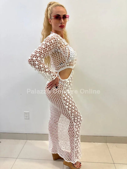 Make You Feel Cover Up Maxi Dress ( White)